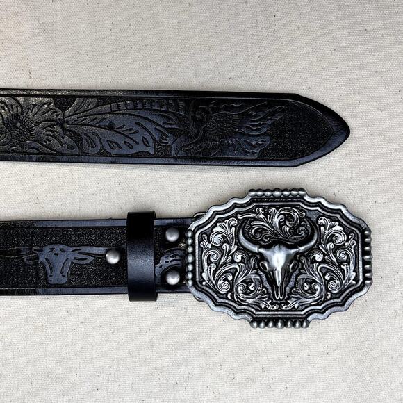 y2k black american western cowboy bull design belt - Picture 6 of 8